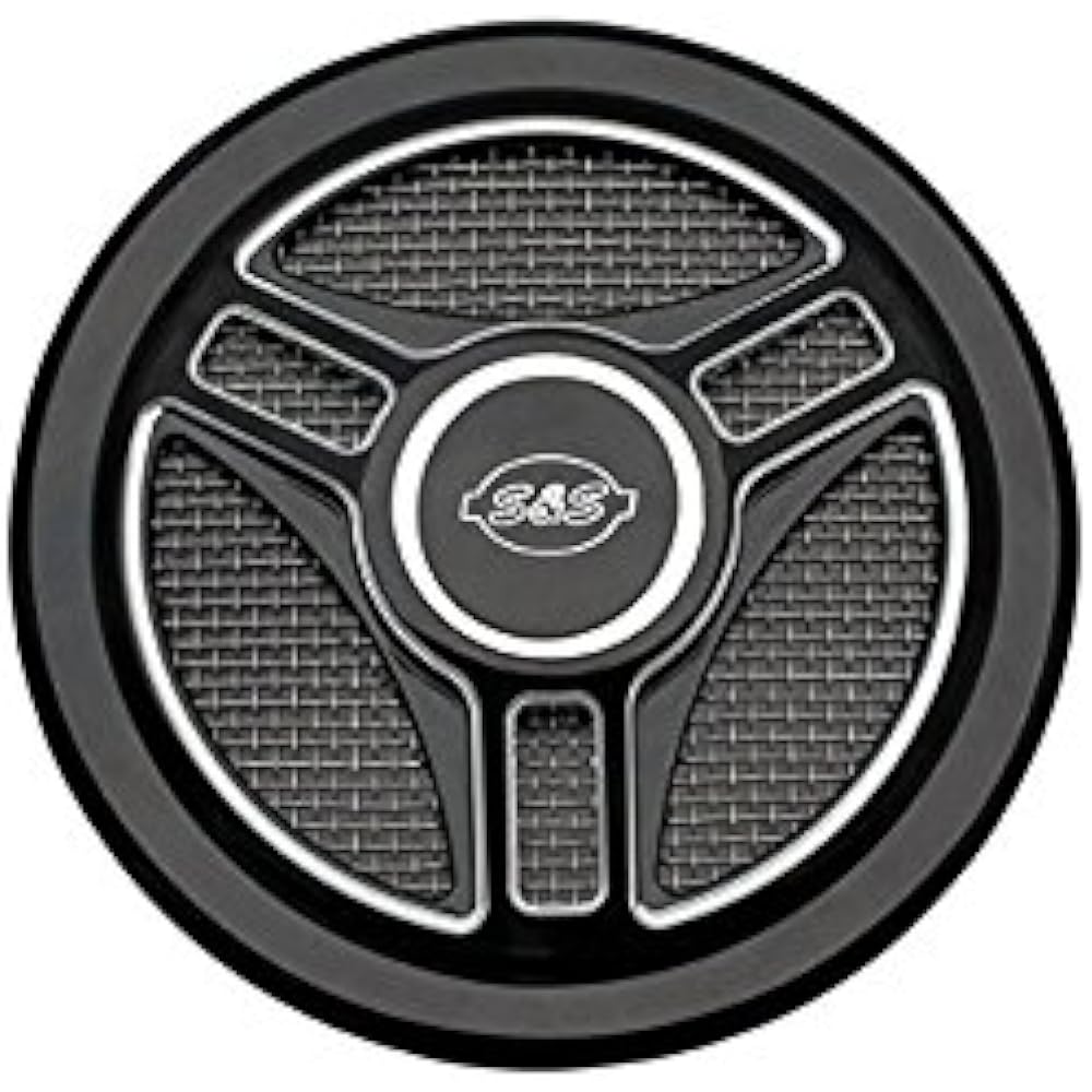 S&S Stealth Air Cleaner Cover Single Tri-Spoke Black/Silver 170-0210