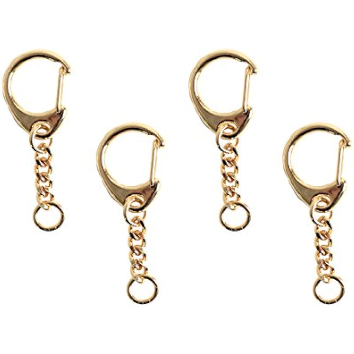 Nippon Chuko NBK One Touch Keychain Metal Fittings, 100 Pieces, Total Length 5cm, Gold KD13-100