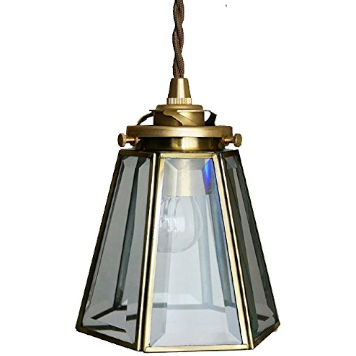 Kobe Mothers Lamp Antique Stained Glass Ceiling Light Lighting Fixture Kitchen Lighting Living Light Pendant Light Glass PG-01 [LED bulb included] (Clear)