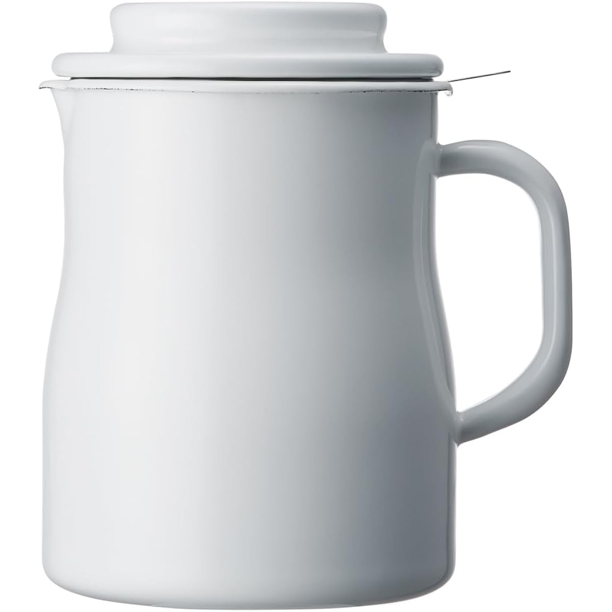 Noda Horo Oil Pot Enamel 800ml All White Made in Japan Lokapo NOL-800