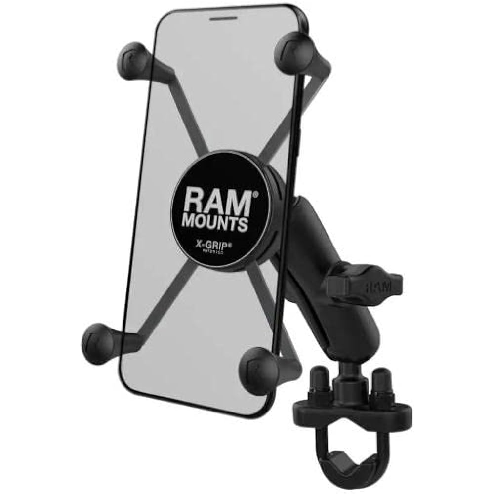 RAM MOUNTS Mount Set X Grip & U-shaped Handlebar Clamp for Phablet with Tether Black RAM-B-149Z-UN10U