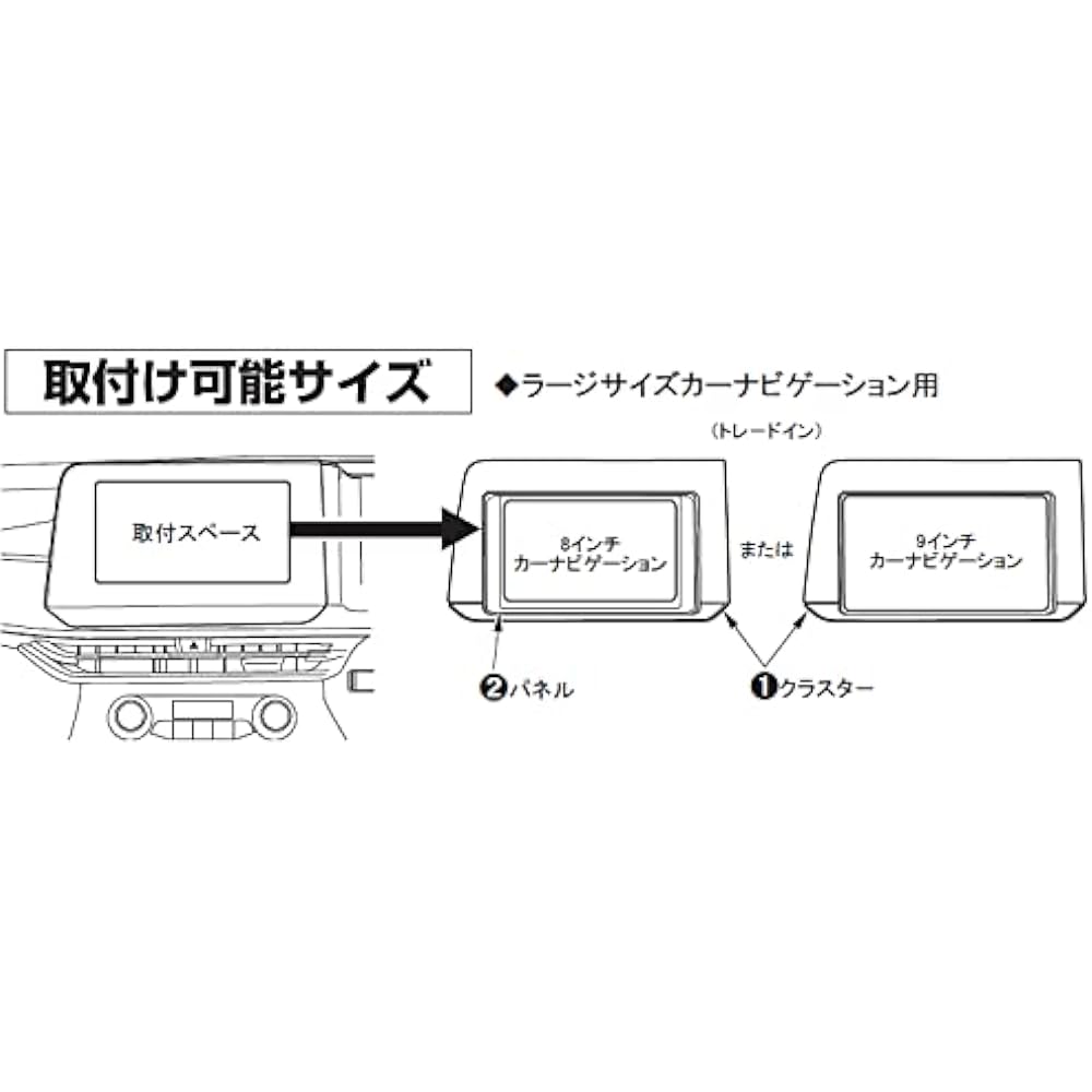 Canatex [Canuck Planning] [Nissan] 8 inch/9 inch car navigation installation kit for Nissan Note/Note Aura TBX-N004 Black