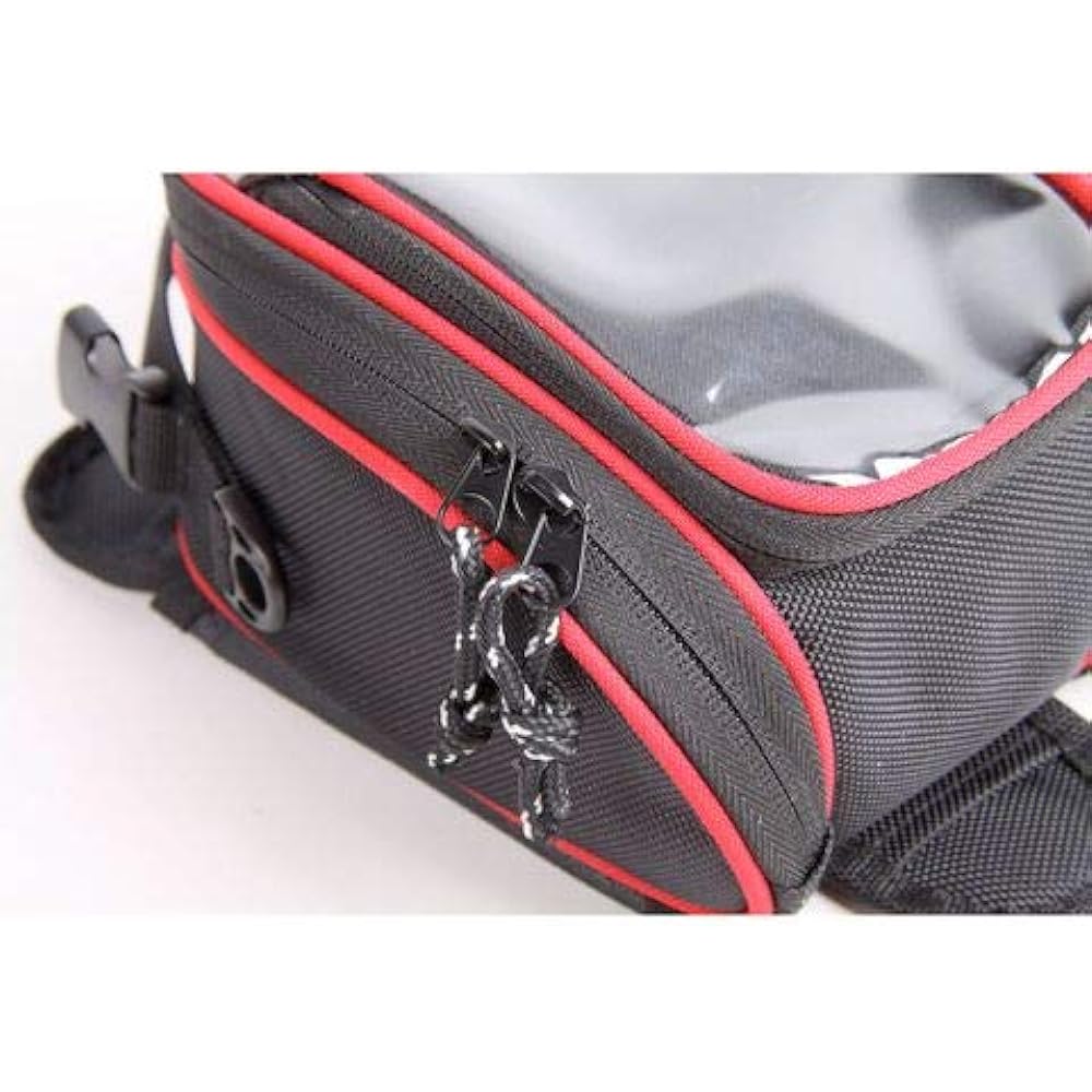 DEGNER NB-167 Magnetic Tank Bag (Red Piping)