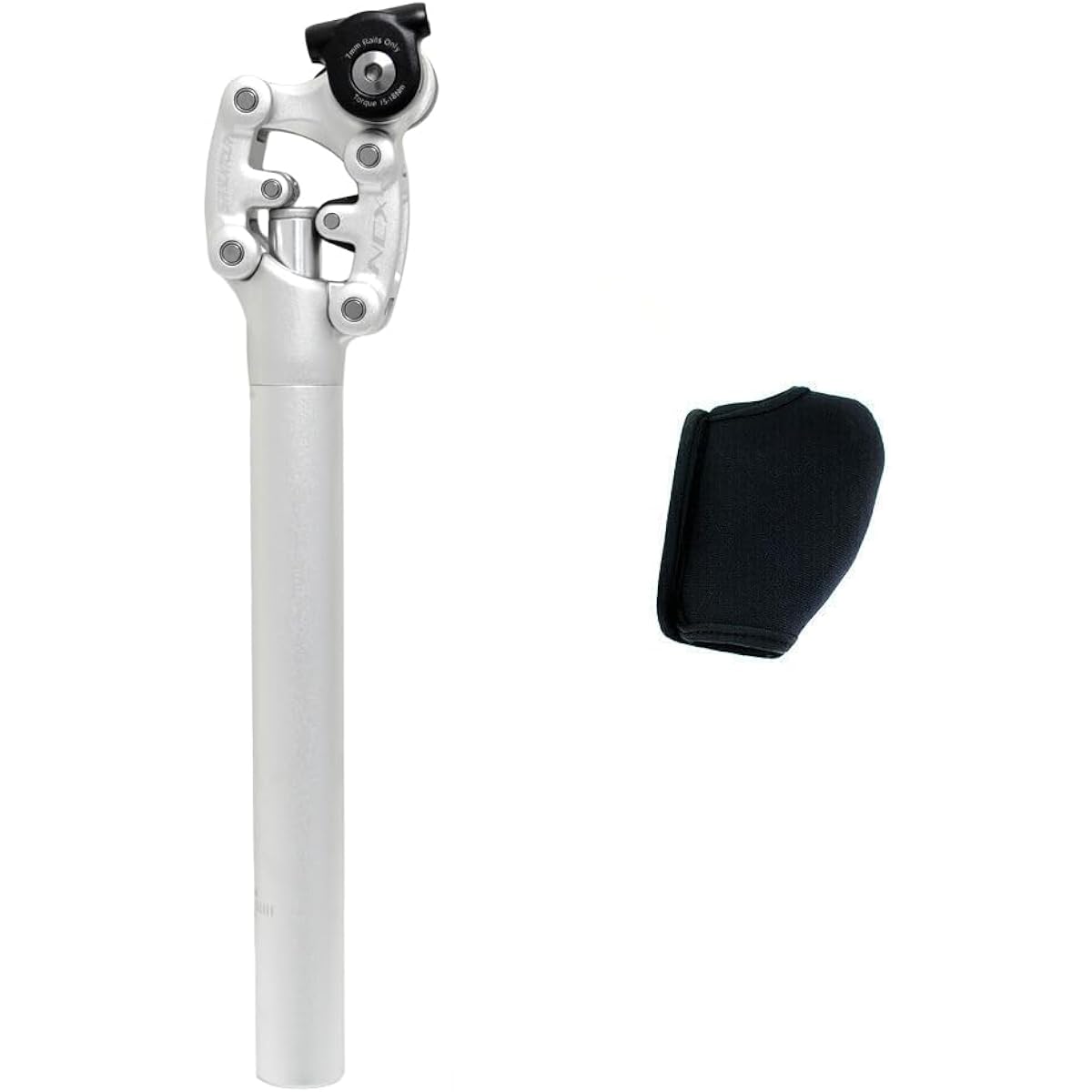 SR SUNTOUR SP12 NCX Suspension Seat Post w/ Protective Cover 31.6X350mm , Silver, VK2753