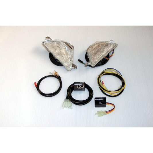 BOSSCOM LED turn signal with built-in daylight function, clear lens/position white, front ZX-6R/RR ZX6R-01WH