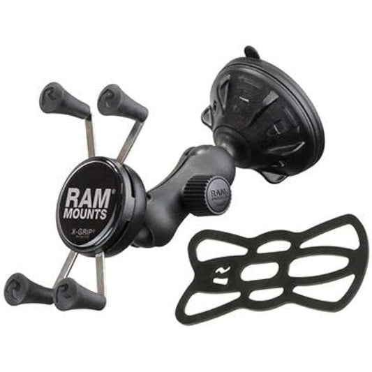 RAM MOUNTS Mount Set X Grip & Suction Base Set for Smartphones with Tether Black RAP-B-166-2-UN7U