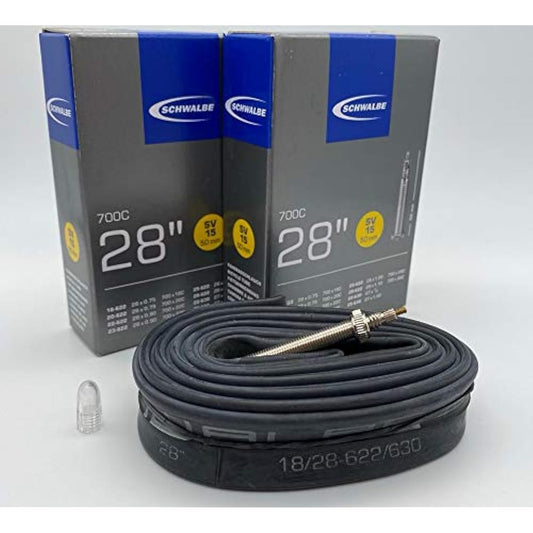 Set of 2 SCHWALBE Tube 700 x 18-28C Presta Valve 15SV Valve Length 50mm Medium Long Valve 15SV-ML Road Bike Bicycle [Parallel Import]