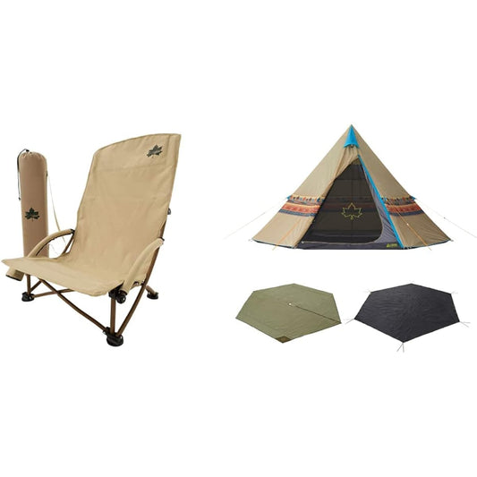 LOGOS Tradcanvas Portable Cross-legged Chair +Navajo TEPEE 400 Set-BB