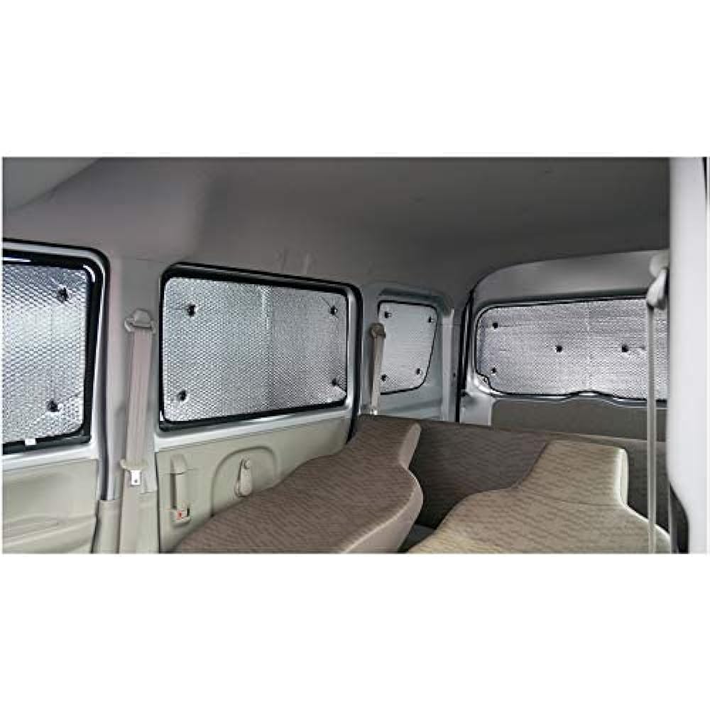 BONFORM Car Sleeping Shade, Every, Every Wagon, NV100 Clipper, NV100 Clipper Neo, Scrum Van, Scrum Wagon, Minicab Van, Town Box, Set of 8, Easy to Install, Specific to Car Model, Includes Storage Bag, UV Protection M4-51/8