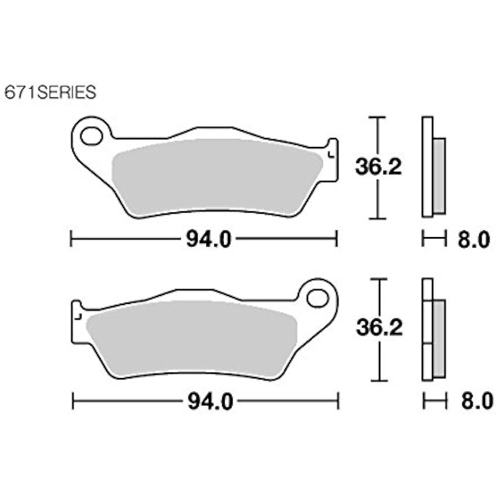 KITACO SBS Brake Pad 671HF Ceramic Aprilia Benelli Cagiva Ducati Gilera Fusabel Husqvarner KTM Maico Sherco TM VOR Bimota BMW Moto Gucci Moto Morini Brembo Caliper etc. 777-0671000