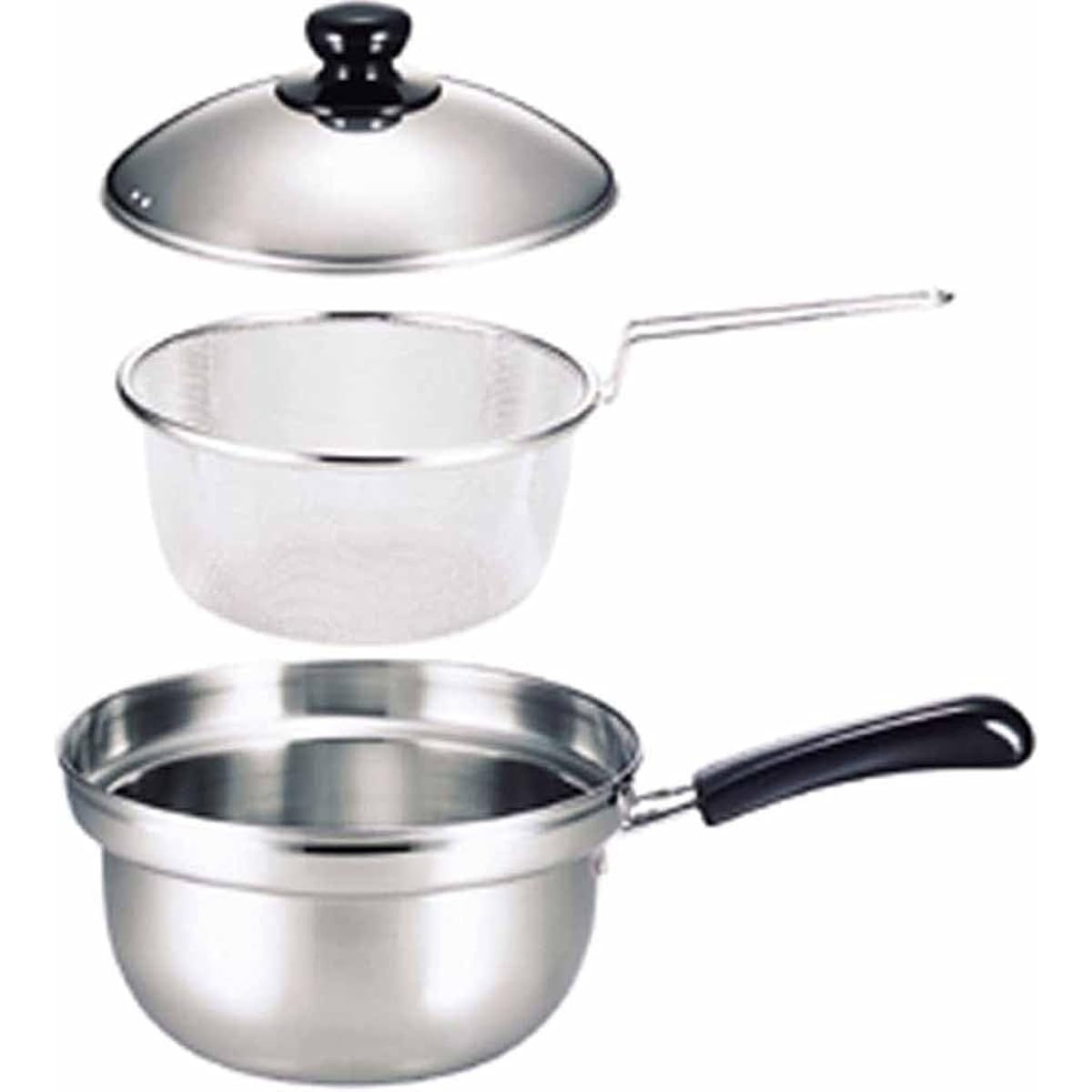 Shimomura Kikaku One-handed Pot Boiled Master with Colander 20cm [Made in Japan] Pasta Soba Ramen Pot Stainless Steel Compatible with IH No Spills 2.4L 27426 Tsubame-Sanjo