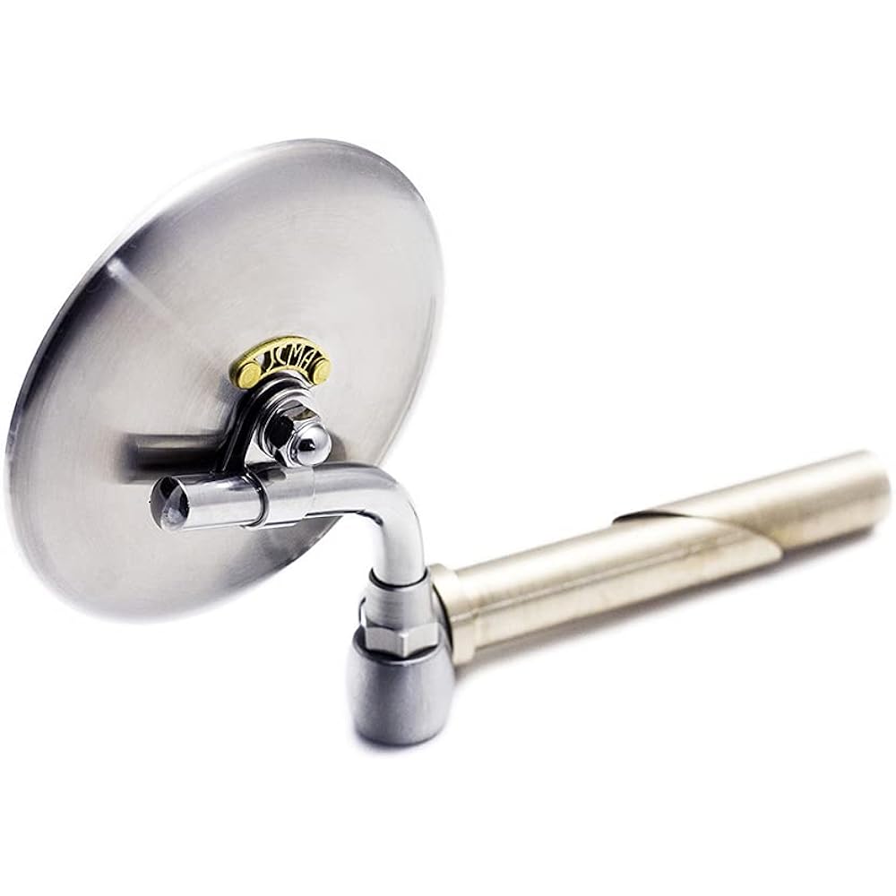 MOTOR ROCK JCMA Mirror Bar End φ100 Hairline 3.Nickel (nickel tag/nickel rivet) MR-HC068H