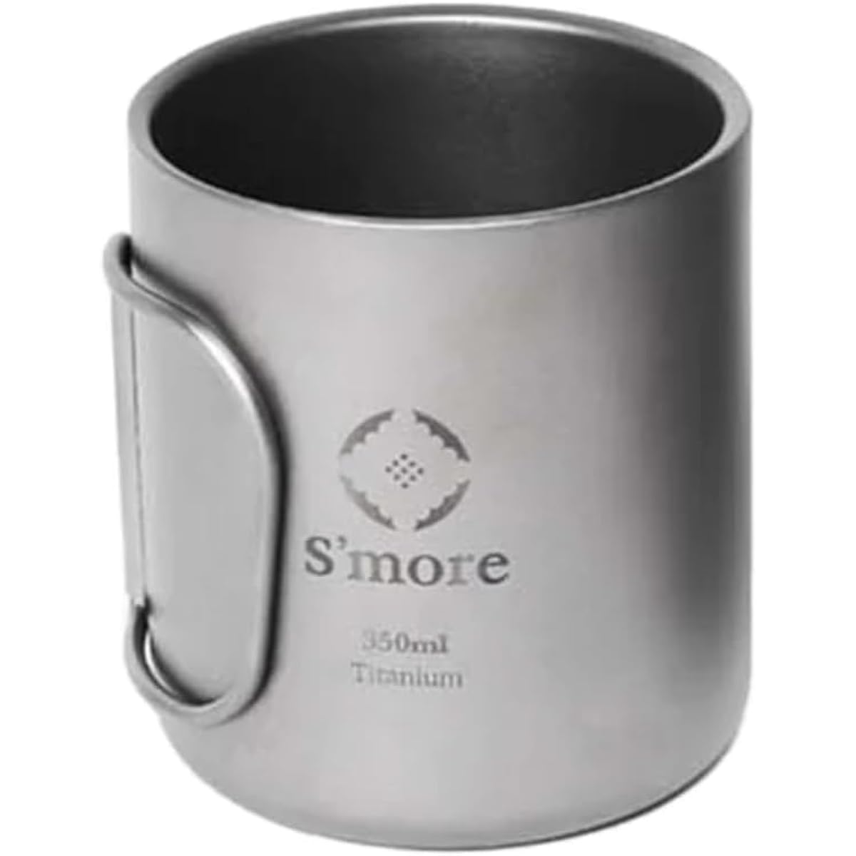 S'more Titanium Mug Double Titanium Mug Titanium Cup Double Titanium Outdoor Camping Double Structure 350ml 450ml Titanium Tableware Double Wall (SILVER, 350ml)