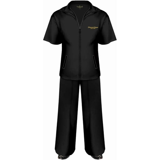 [Diamond Japan] Embroidered Short Sleeve Setup Jersey Black Yakuza Yankee Araora Oraora Top and Bottom Clothes DJ-137 Plain Summer Men's Fashion