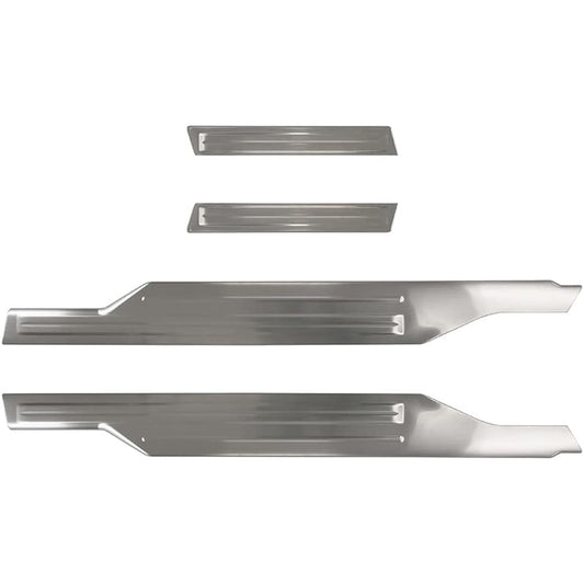 Samurai Produce Daihatsu New Model Atley S700V S710V Side Step Scuff Plate Front Rear Set 4P Silver Hairline