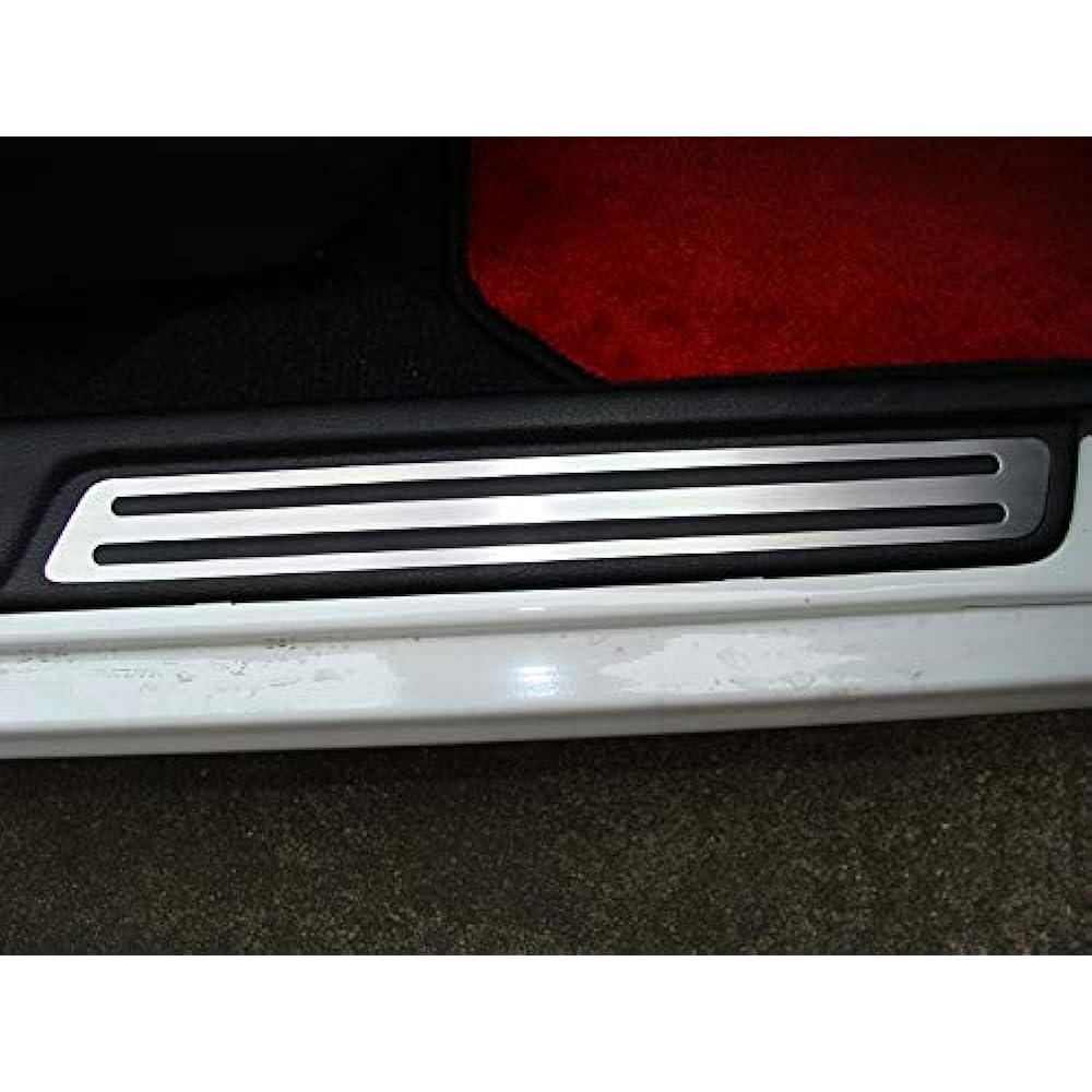Daihatsu Copen L880K Scuff Plate, Aluminum Panel, Hairline Finish, Aluminum, Set of 4