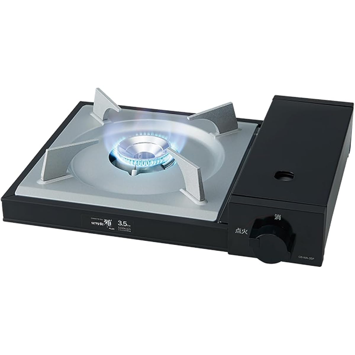 Iwatani Gas Type Cassette Stove Cassette Stove Alloy Steel Miyabi Plus Black CB-WA-35F