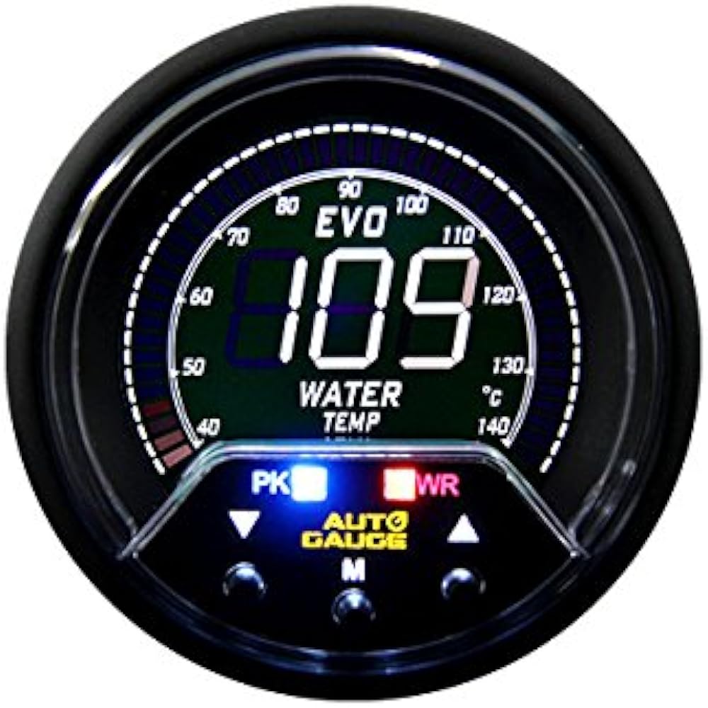 Auto Gauge Water Temperature Gauge 60mm Additional Meter Japanese Motor 4 Color Backlight 456 Series