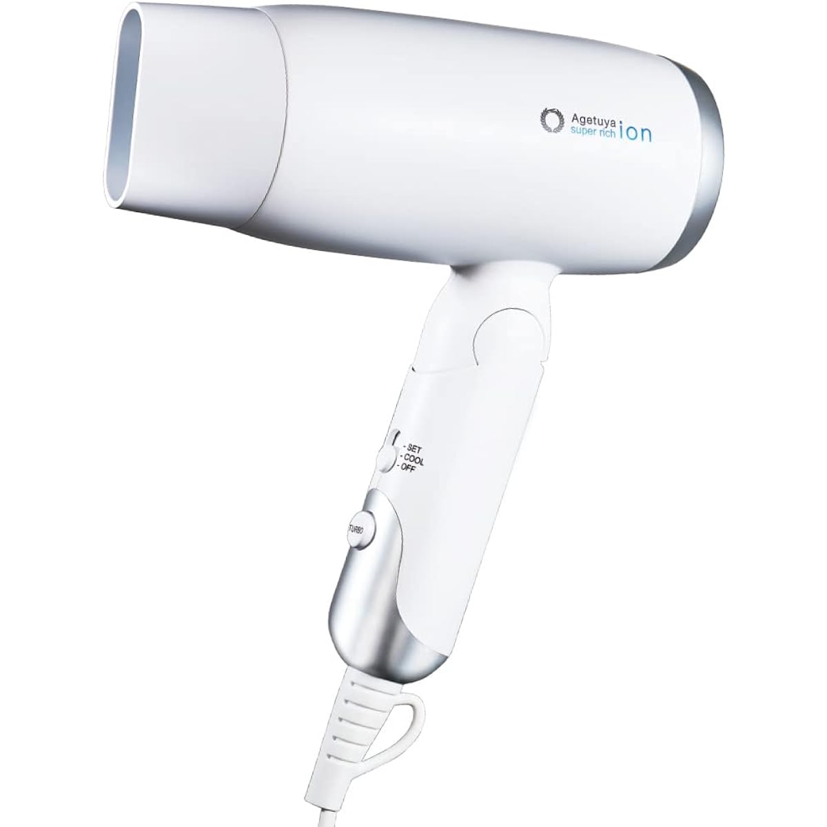Agetsuya Super Rich Ion Hair Dryer White AG-0003 | Large Air Volume Negative Ion