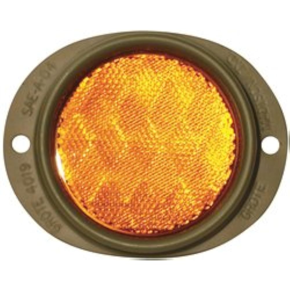 GROTE reflector, 3 -inch lens YEL, STL, 2 holes, GRN -82553