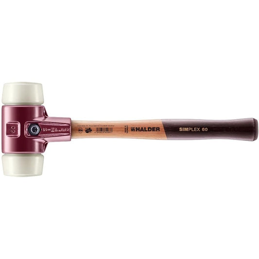 Halder Simplex Hammer Nylon (White) Diameter 60 Head/Handle Replaceable Made in Germany