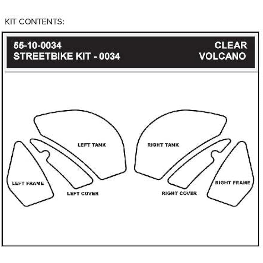 STOMPGRIP Traction Pad Tank Kit Hybrid VOLCANO ZX10R 08-10 55-10-0034H