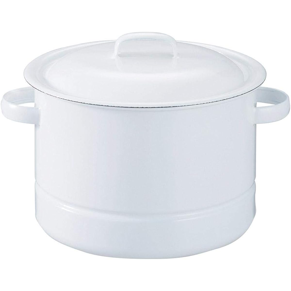 Nichi Nichi Utensils Noda Enamel Steam Pot with Slatted Induction Compatible Made in Japan White 21cm