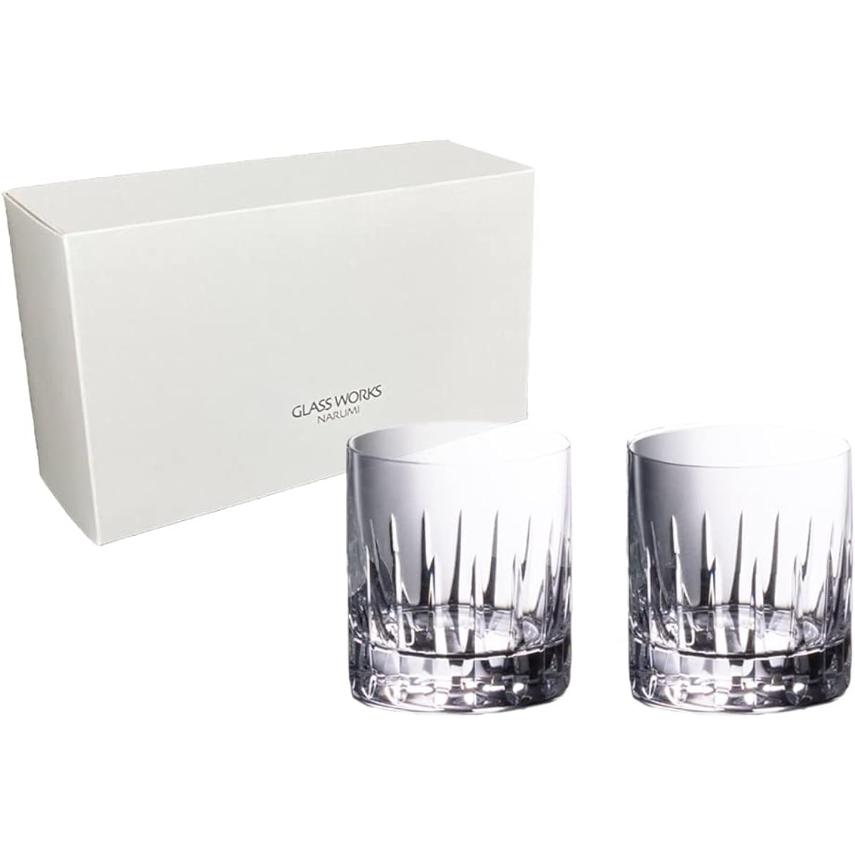 NARUMI Rock Glass Pair Glass Glass Works Crown 310cc Clear Whiskey Glass Old Glass Crystal Respect for the Aged Day Present Gift Box Included GW4166-42767A