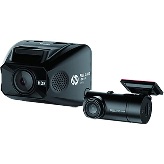 Hewlett Packard (HP) 2 cameras front and rear 2 million pixels front and rear small drive recorder f660g kit HDR/WDR/FullHD Equipped with GPS & G sensor & driver assist function with parking monitoring function Safe driving support function