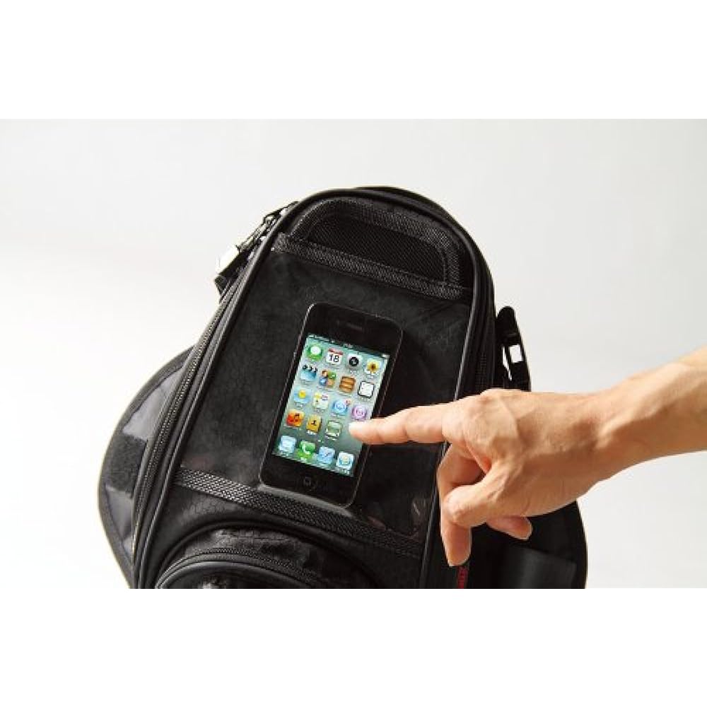 DEGNER Tank Bag Magnetic Polyester/PVC (Synthetic Leather) Red Piping 31x18x10cm NB-5A