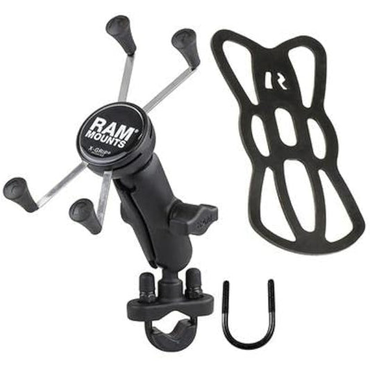 RAM MOUNTS Mount Set X Grip & U-shaped Handlebar Clamp for Phablet with Tether Black RAM-B-149Z-UN10U