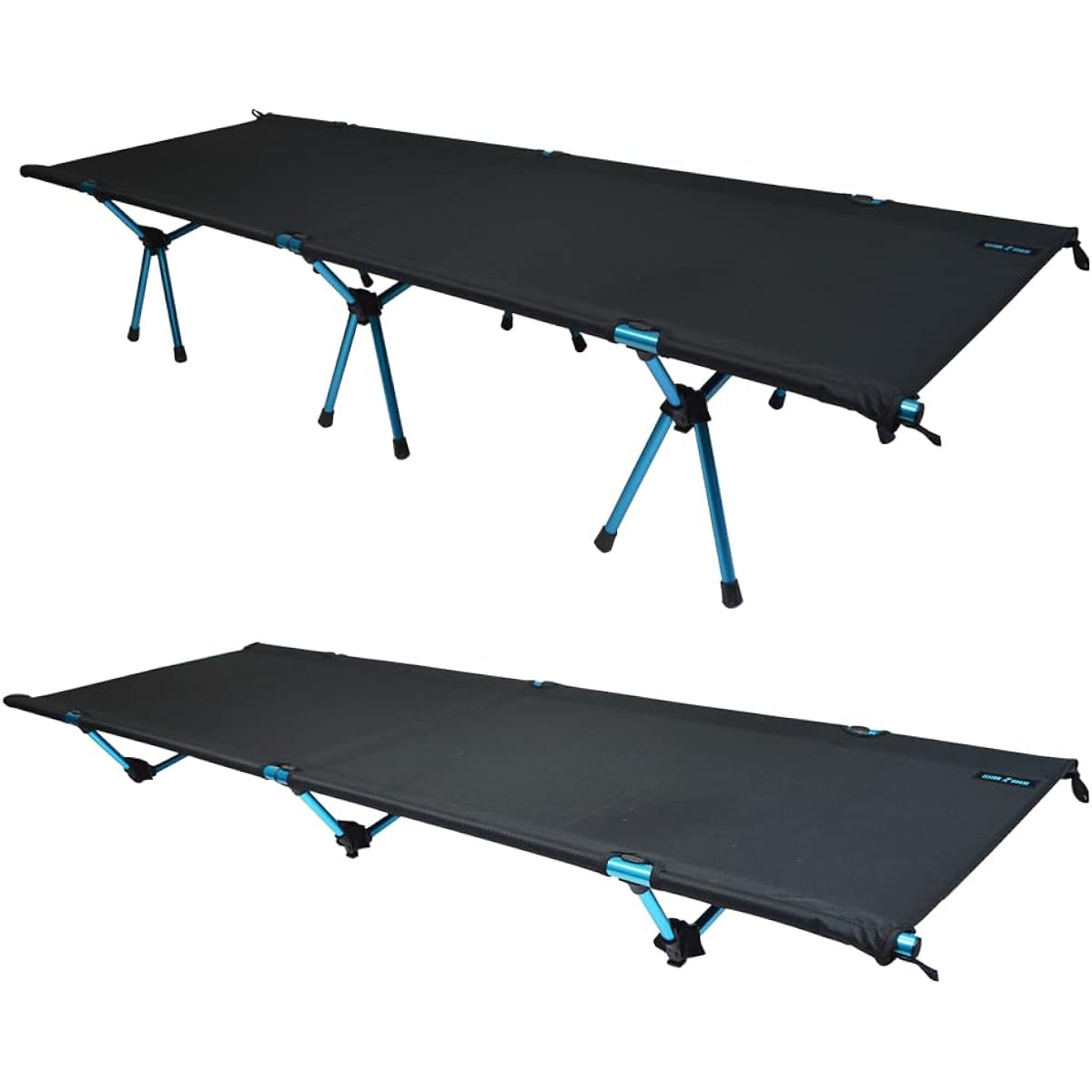 Leyton house Outdoor 2WAY Cot Thames Height Adjustable Camping LHA-003 Aluminum Load Capacity 120kg Folding Lightweight Storage Bag Solo Camping Easy Assembly Home Leisure Black/Blue One Size