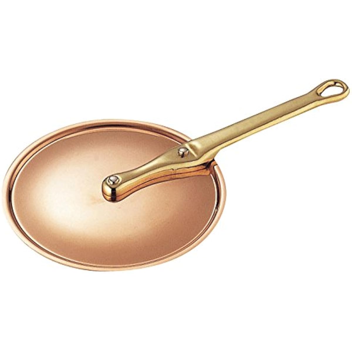 Wadasuke Seisakusho Copper Extra Thick Pot Handle Lid Brass Handle 15cm 3446-0153