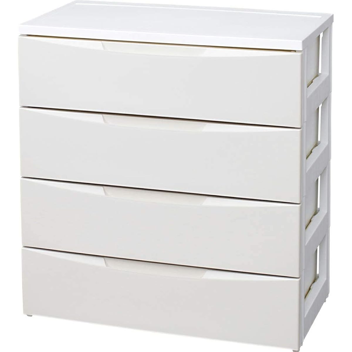 Iris Ohyama Chest Room 4 Tiers Made in Japan Width 72 x Depth 41.5 x Height 80.5 cm White / Ivory White Plastic RC-724