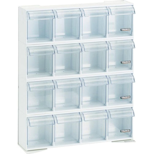 TRUSCO Tabletop Clear Pocket Stand Set CPB-4X4 Tier CPB-4S