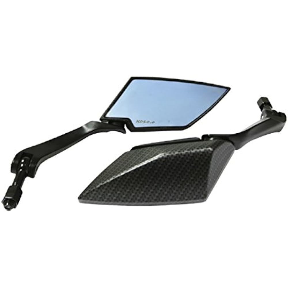 KOSO Genuine Rearview Mirror TT Mirror [Blue Lens] Carbon/Black Right/Reverse Thread 8mm/10mm KOSO-TT-BL