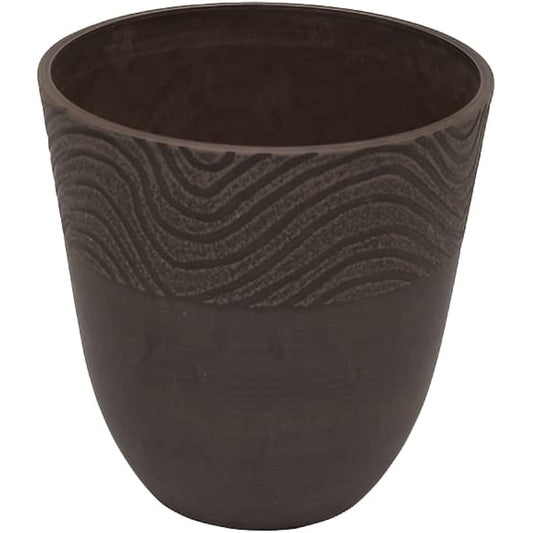 Lead Style Smooth Calm Pot 30 Planter with Hole Resin Chocolate φ30×H30cm S-13V30CO