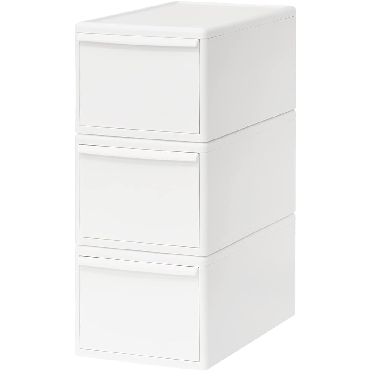 Like-it Storage Box, Drawer, Can Be Used in Combination, Storage Case, Midi M, All White, Made in Japan, MOS-02L, Set of 3, Depth 46cm, Perfect for Closets, Metal Rack, Clothes Case, Clothes Storage