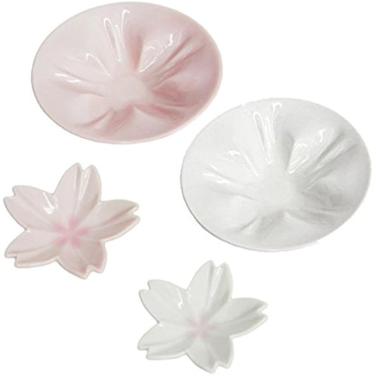 hiracle Sakura small plate/mame plate set white & pink 1pc each HKM-02-ST