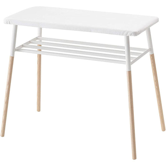 Yamazaki Jitsugyo 4035 Stand-type ironing board with shelf, white, approx. W94XD55XH78cm Tosca Stand-type ironing board with shelf