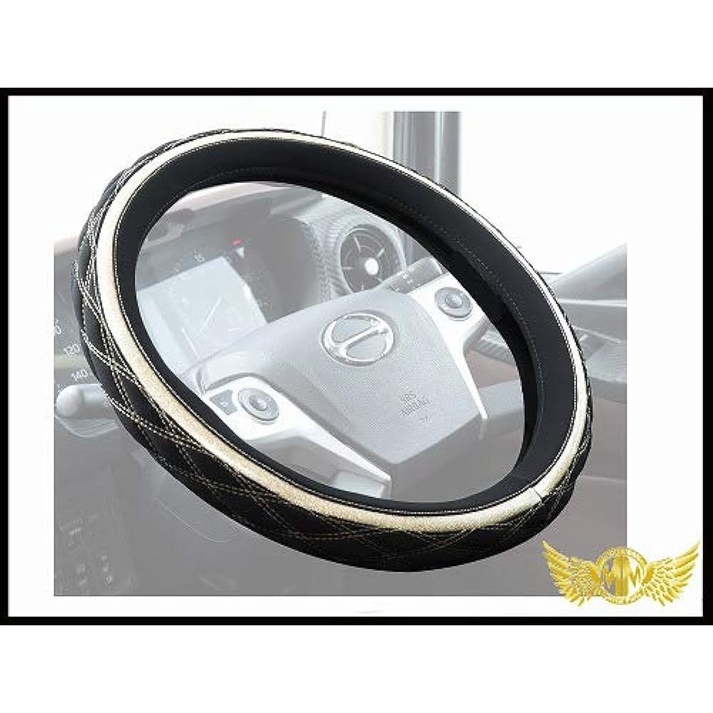 [Stock Clearance Big Deal!!] Berti Steering Wheel Cover Circle Black/Champagne Gold 2L [Sold out as soon as it runs out!!]