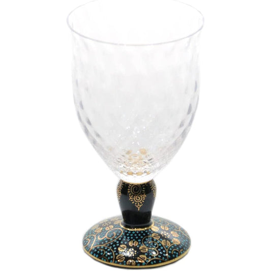Kutani Ware Free Glass (Large/Lattice) Blue Grain Tessen