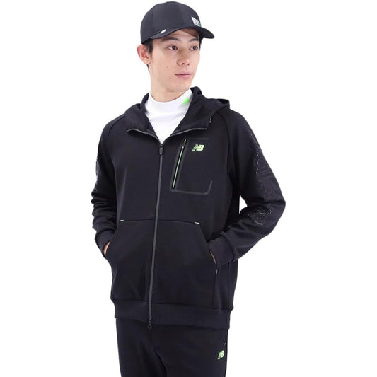 [New Balance] Men's sweatshirt hoodie (cardboard knit, 3D zebra pattern, stretch) / Golf / 012-3262002