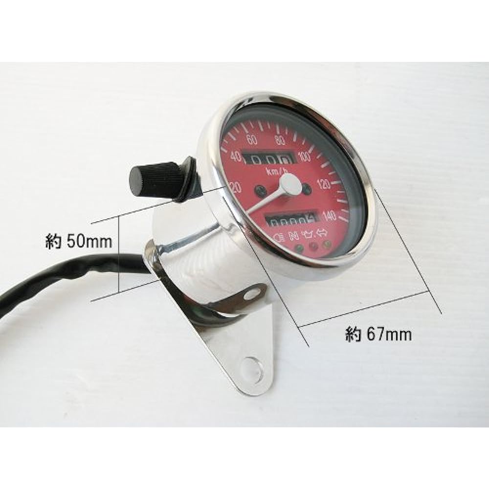 LED mini speedometer 140km/h red 21-6838ALEDPR
