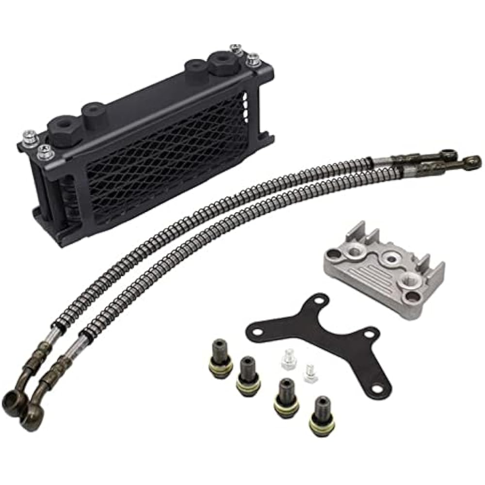 FKS General Purpose Aluminum Oil Cooler Kit Black Color Honda Monkey Gorilla 125cc 140cc