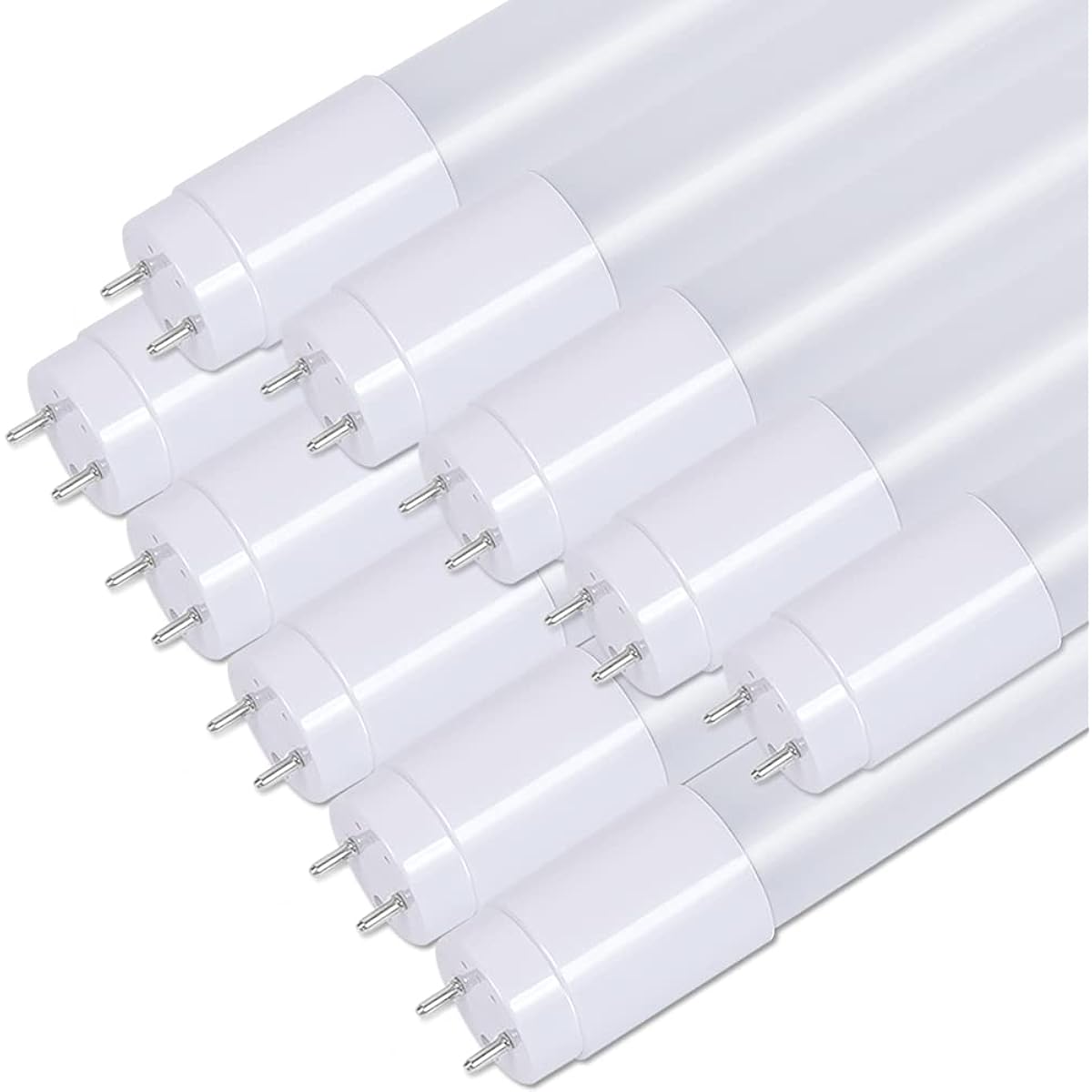 Brightness 1600LM, Wide Angle 300°, 20W LED Fluorescent Light, Straight Tube, Daylight Color, Energy Saving 9W, High Luminous Efficiency 177LM/W, Uses Highly Transparent Cover Made in Japan, AC85V-265V, Glow Type, No Construction Required, Pack of 10