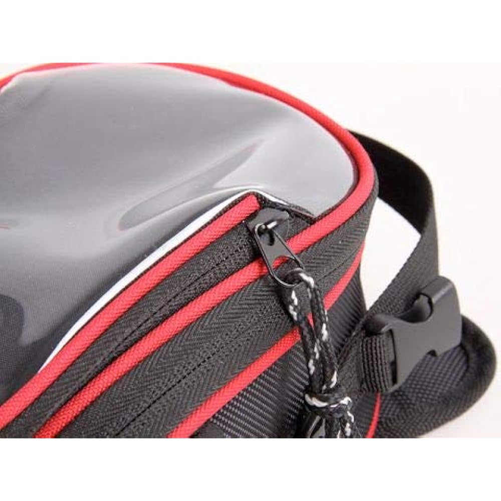 DEGNER NB-167 Magnetic Tank Bag (Red Piping)