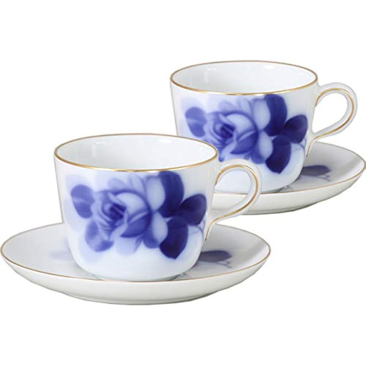 [Okura Toen Washi Paper Wrapping] Blue Rose (8211) Morning Cup & Saucer Pair Set