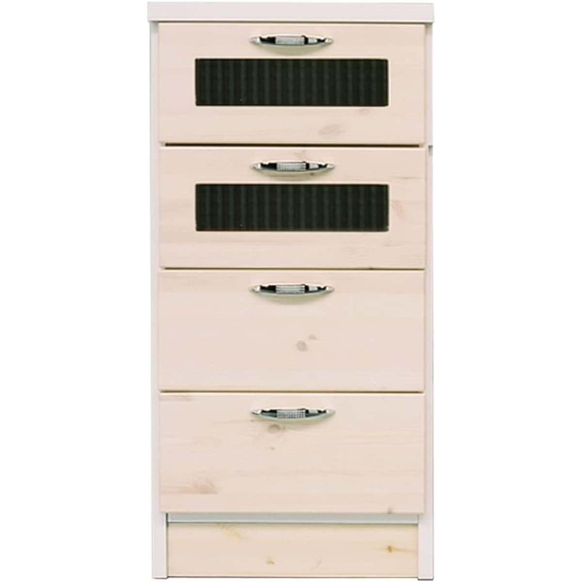 Turbo Chest Chest Width 40cm Height 79cm White Mosaic Glass 4 Drawers Vanilla 049635