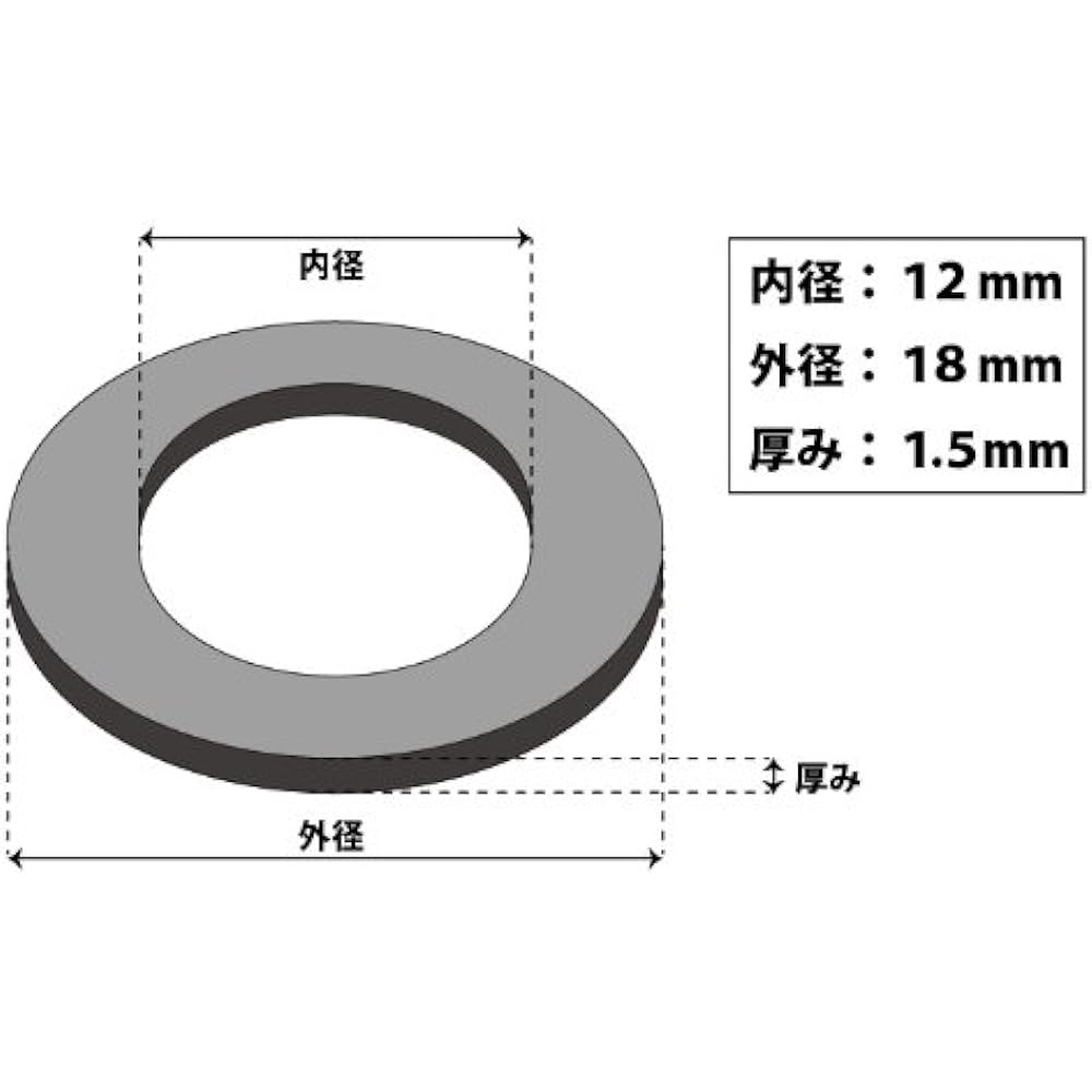 Bike Parts Center Aluminum Sealing Washer 12mm x 18mm x 1.5mm 100 pieces for sealing drains, banjos, etc. 900303